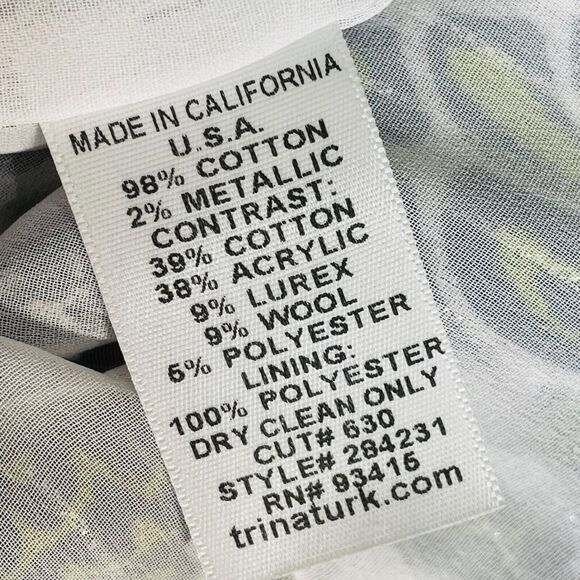 Trina Turk Blue Metallic Brocade Sleeveless Mini Dress Size 2 - Picture 8 of 10